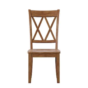 Oak Double X Back Wood Dining Chairs (Set of 2)
