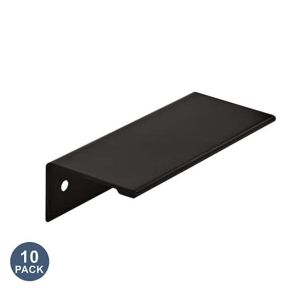 Edge Pulls 3 in. (76mm) Modern Matte Black Cabinet Edge Pull (10-Pack)