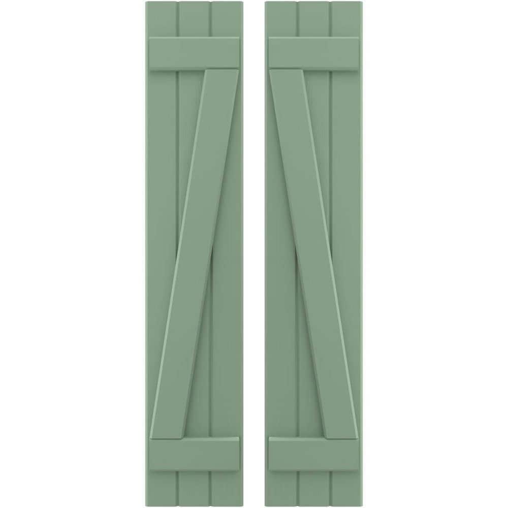 10-1/2 in. W x 47 in. H Americraft 3 Board Exterior Real Wood Joined Board and Batten Shutters with Z-Bar Track Green price history on PriceWatchPro