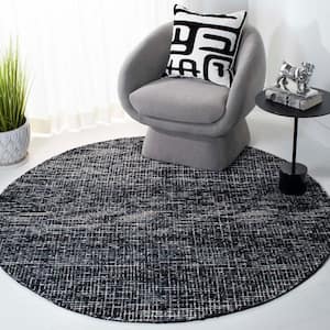 Abstract Black/Gray 6 ft. x 6 ft. Speckled Round Area Rug