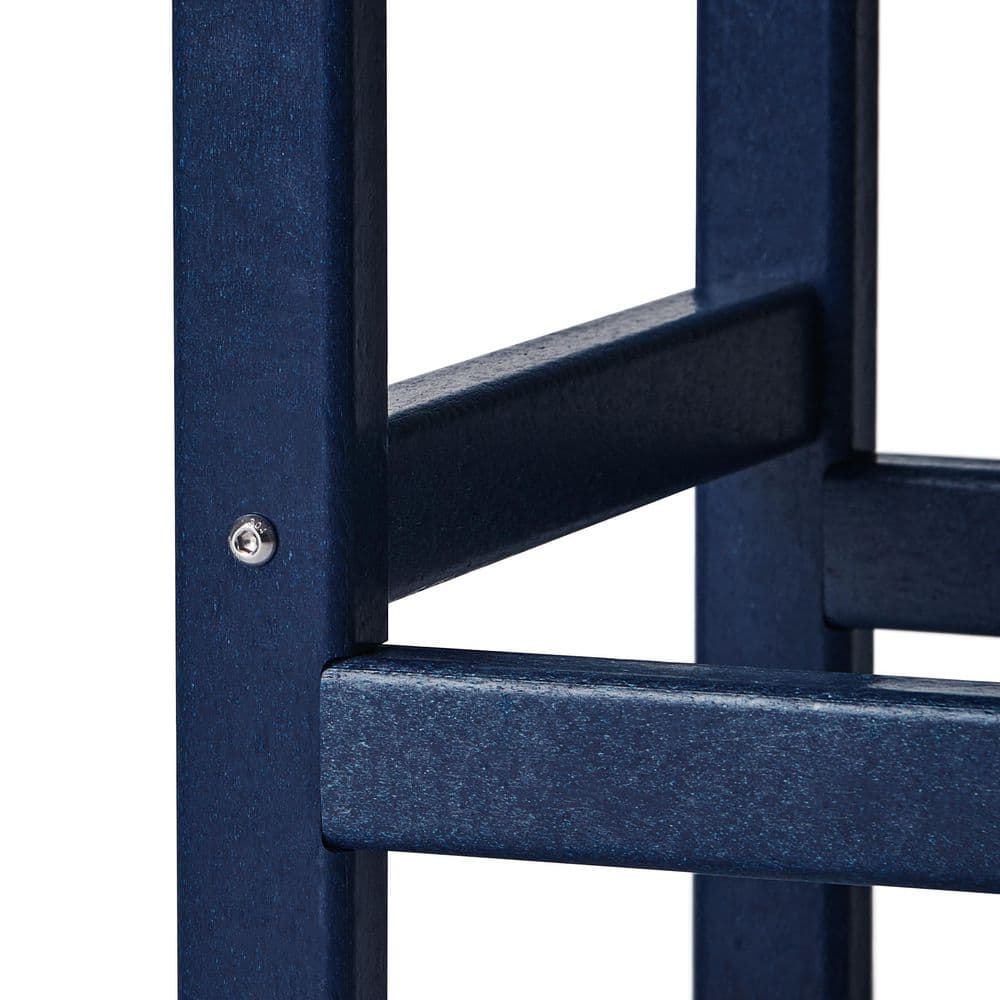Navy Blue Square HDPE Outdoor Side Table