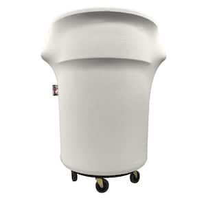 White for 55 Gal. Trash Can Cover On Wheels