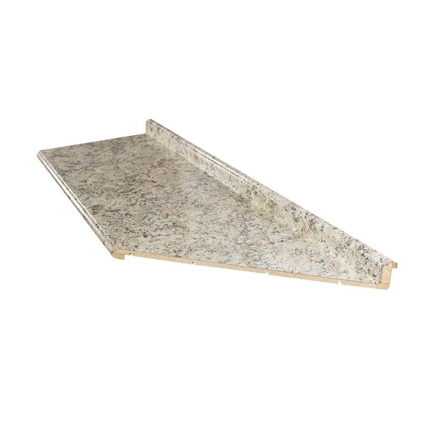 Hampton Bay 10 ft. Right Miter Laminate Countertop with Bullnose Edge I/B in Polished Typhoon Ice/Quarry