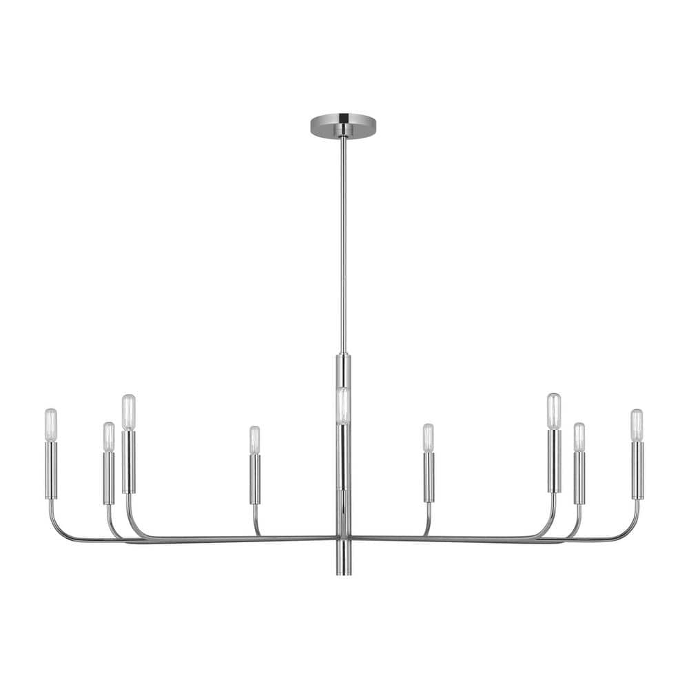 Brianna Polished Nickel 48" Modern Minimalist Chandelier