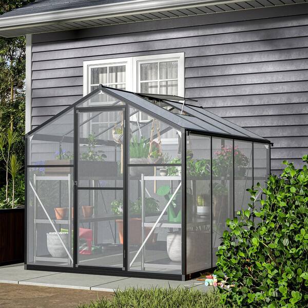 Hohuqeri 6 ft. W x 8 ft. D Outdoors Greenhouse Walk-In
