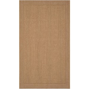 Palm Beach Maize Doormat 3 ft. x 5 ft. Border Solid Area Rug