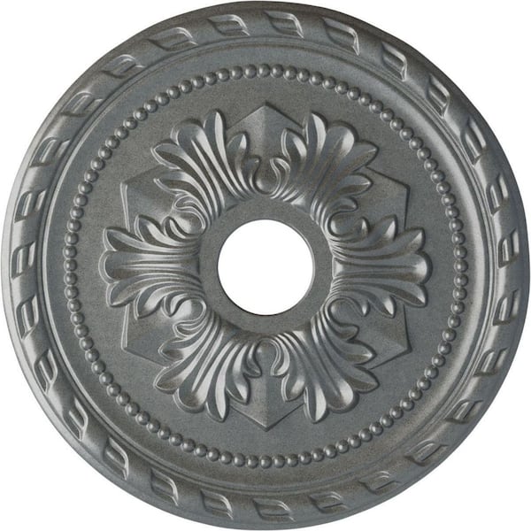 Ekena Millwork 1-5/8 in. x 20-7/8 in. x 20-7/8 in. Polyurethane Palmetto Ceiling Medallion, Platinum