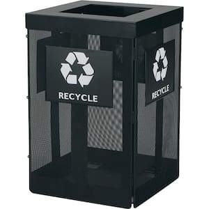 Onyx 36 Gal. Black Steel Waste Receptacle with Overlapping Lid