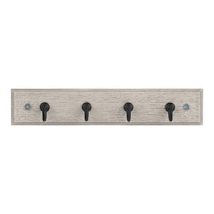 Chiffon Lace 9 in. Textured Key Rack with 4 Matte Black Hooks