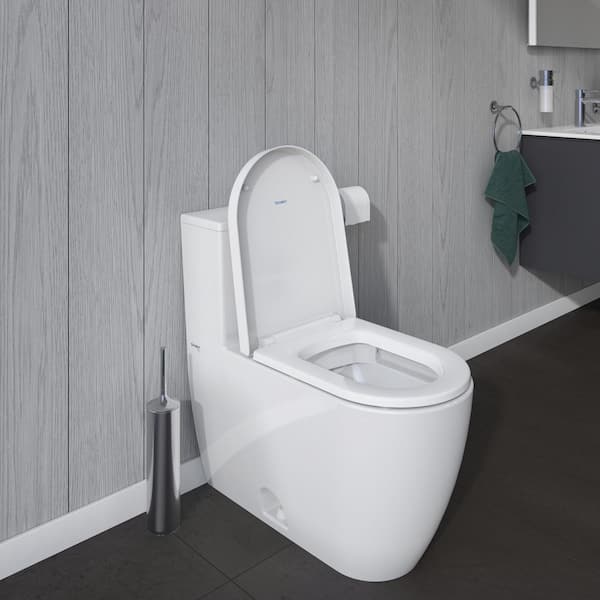 Duravit 1-Piece 1.28 GPF Single Flush Elongated Toilet in White 