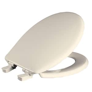 Soft Close Round Closed Front Toilet Seat in Biscuit