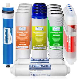 2-Year Filter Replacement Supply Set For 6-Stage Reverse Osmosis RO Water Filtration Systems w/Alkaline Mineral Filter