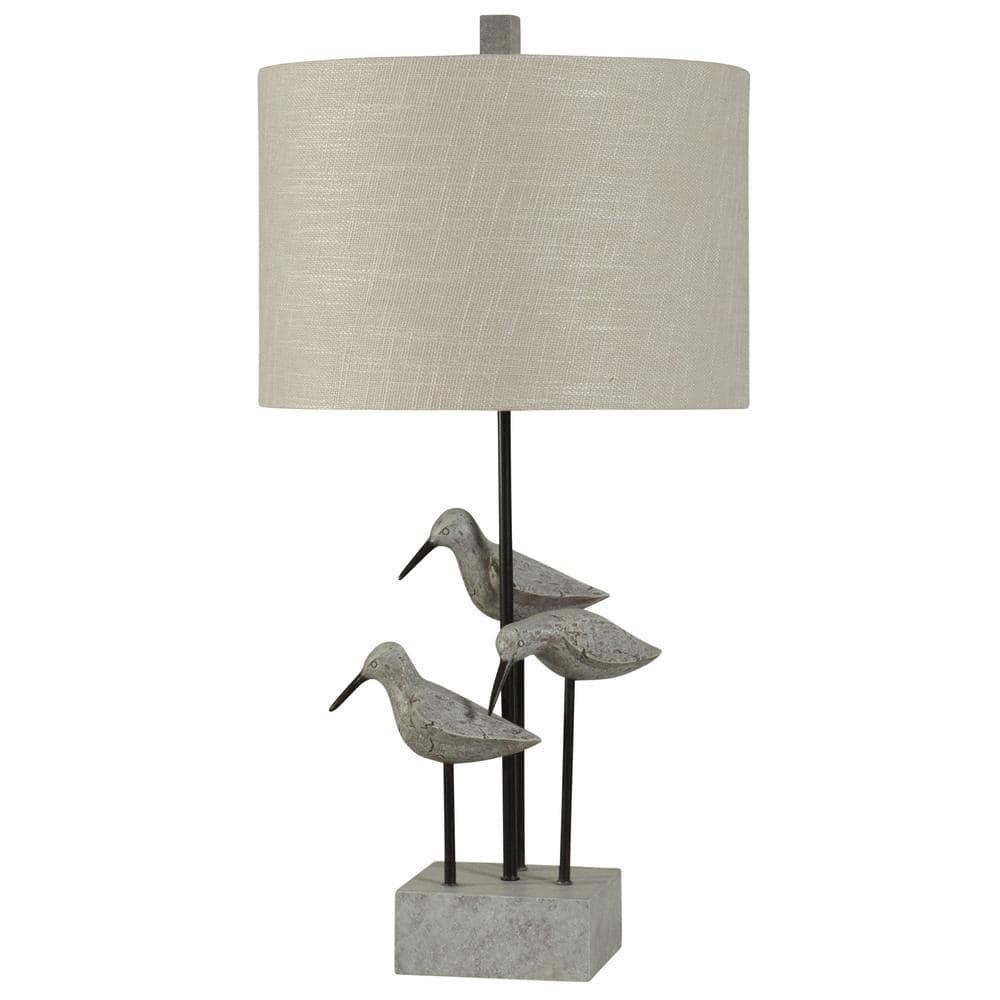 ゆ*た様 Laskey 63D StyleCraft 31 in. Gray Table Lamp with White Hardback Fabric
