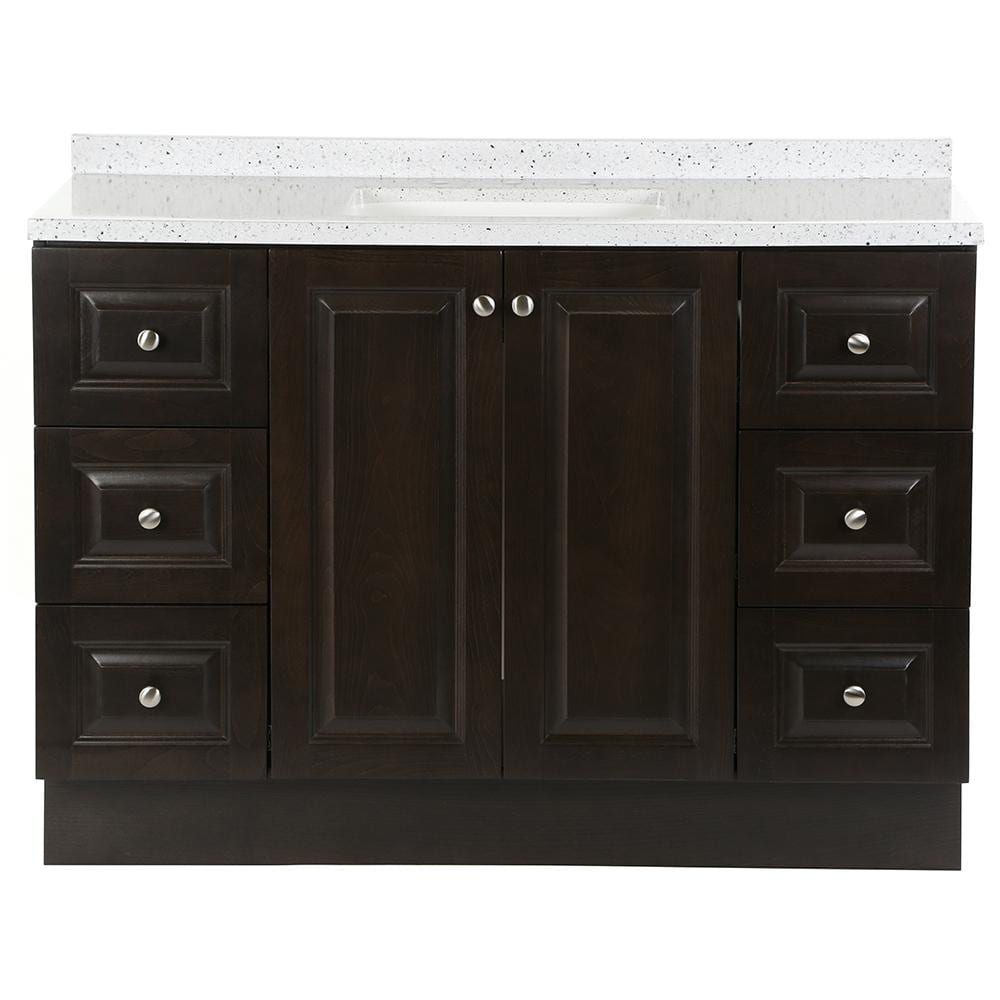 49 in. W x 19 in. D Glacier Bay Northwood Vanity in Dusk with Solid Surface Technology Vanity Top in Silver Ash with White Sink