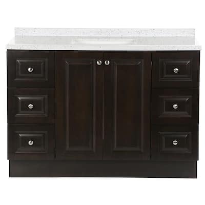 Brown Glacier Bay 48 Inch Vanities Bathroom Vanities Bath The Home Depot