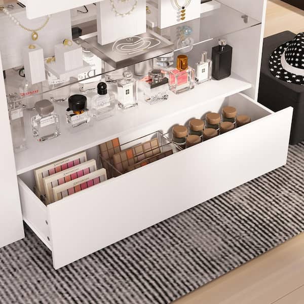 FUFU&GAGA White 8-Drawers 47.2 in. Width Bedroom Dresser