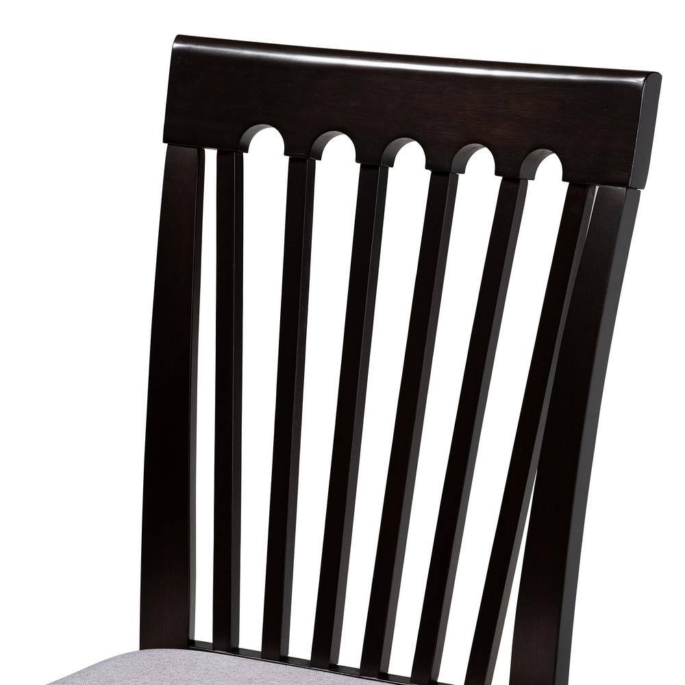 Parsons High Slat Gray Cane and Wood Side Chair