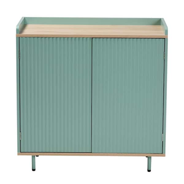 Baxton Studio Tavita Oak Brown and Mint Green Sideboard 222 12481