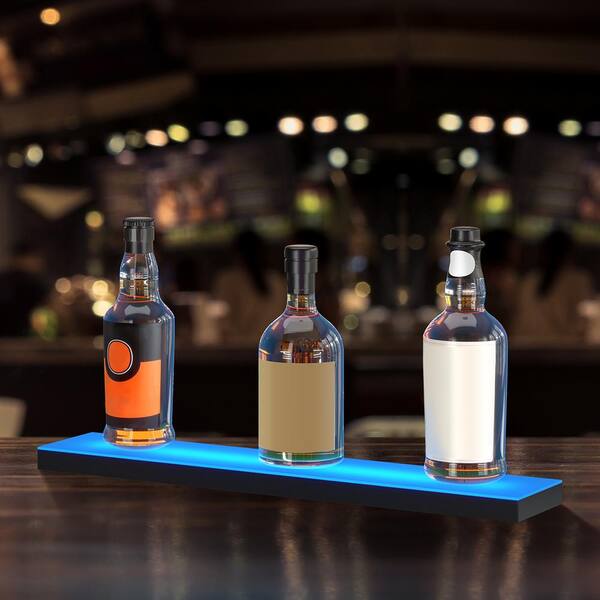 VEVOR 6-Bottles LED Lighted Liquor Bottle Display 24 in