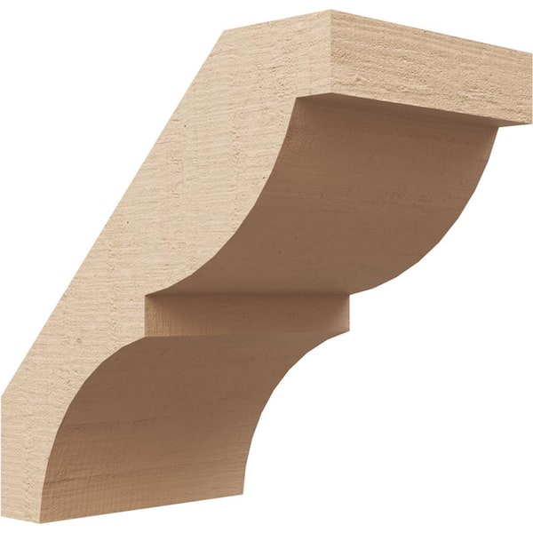 Ekena Millwork 5 in. x 8 in. x 8 in. Valencia Rough Cedar Woodgrain Timberthane Polyurethane Knee Brace, Primed