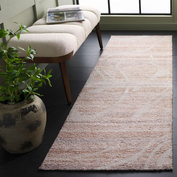 Sahara 2 ft. x 8 ft. Natural/Ivory Abstract Swirl Runner Rug