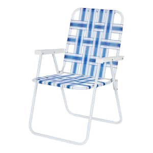 Folding Woven Blue Beach Chair