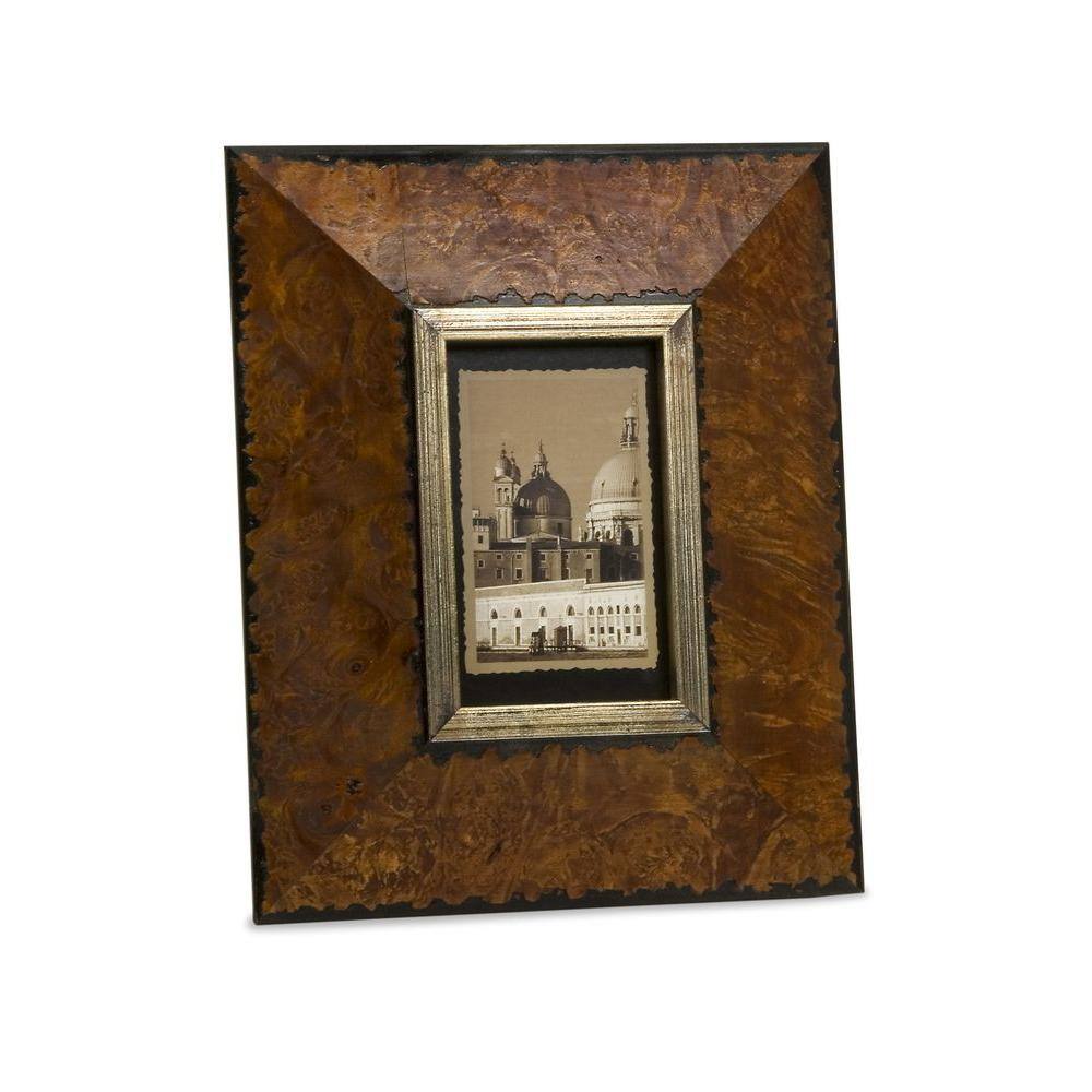 Lenor 1-Opening 4 in. x 6 in. Brown Picture Frame
