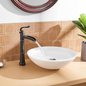 Single Handle Waterfall Single Hole Bathroom Vessel Sink Faucet in Oil Rubbed Bronze