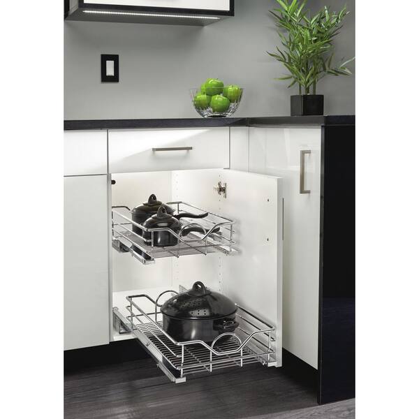 Rev-A-Shelf 5WB1-1522CR-1 15 in x 22 in Single Pull-Out Basket - Chrome