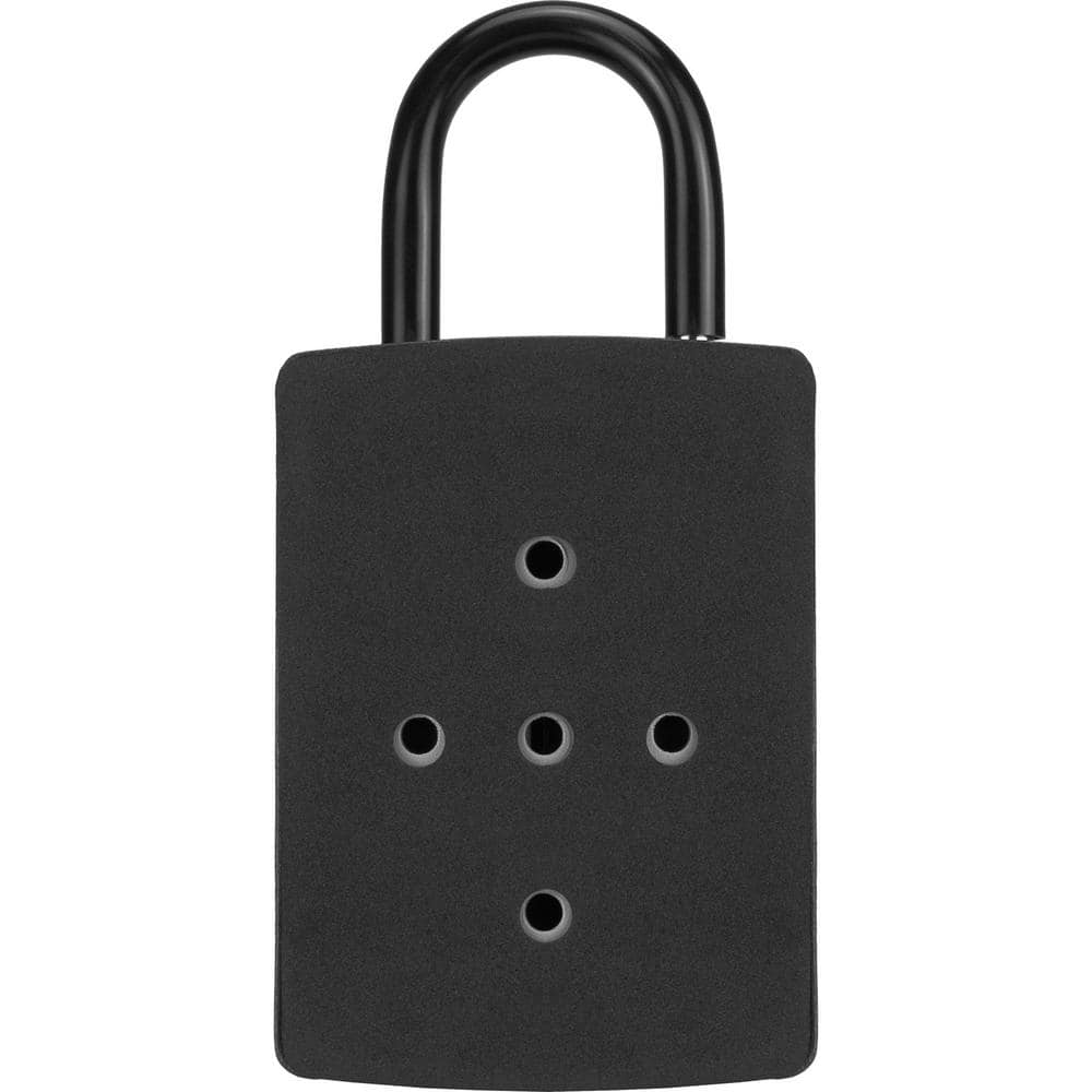Gray and Black Steel Combination Key Lock Box with Door Hanger