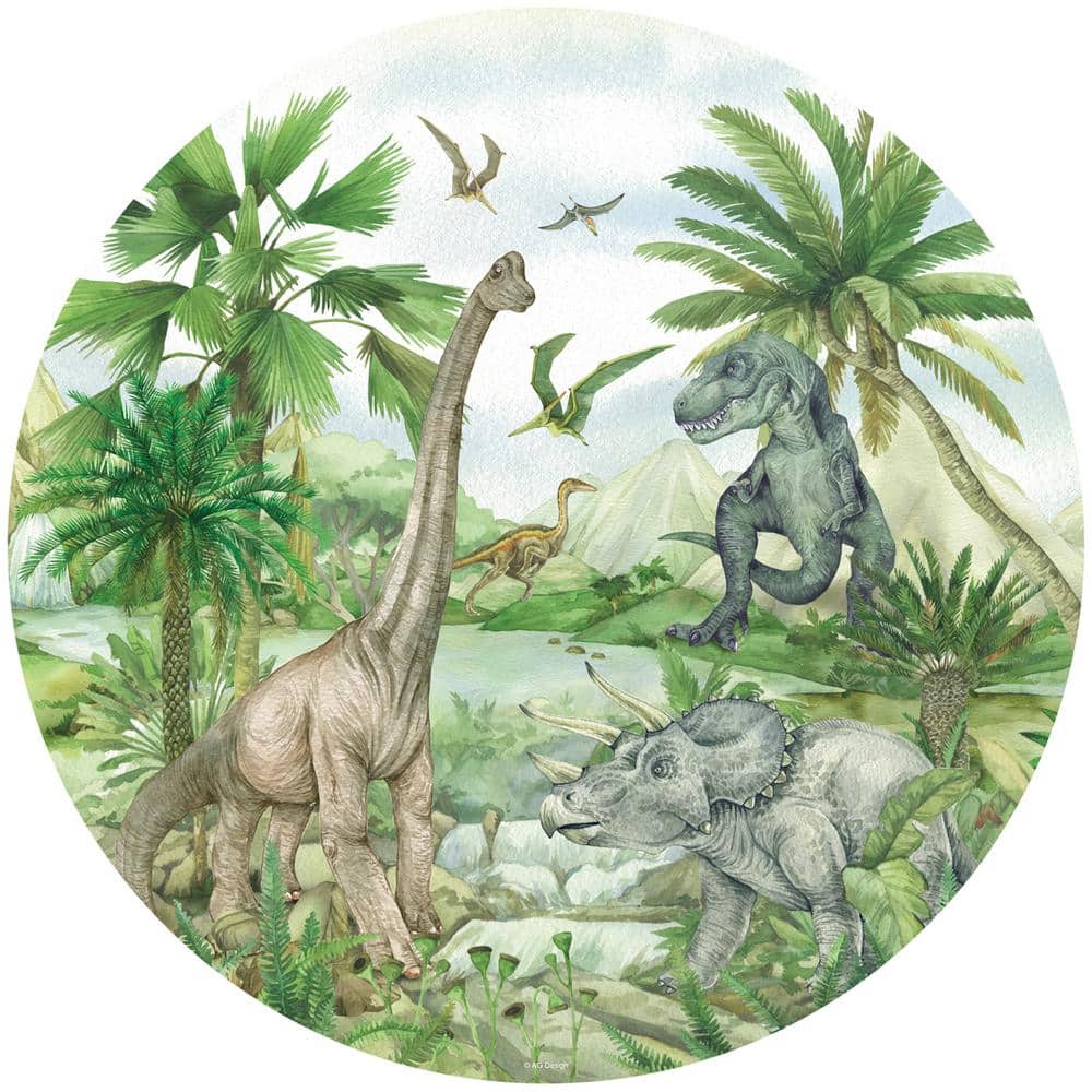 Falkirk Airdrie Dinosaurs Peel and Stick Circular Wall Mural price history on PriceWatchPro