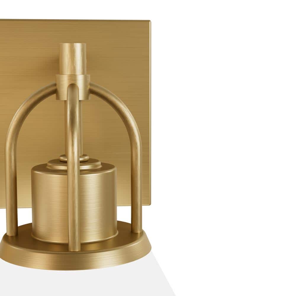 Luxe Gold 27.25" Dimmable 3-Light Vanity with White Glass Shades