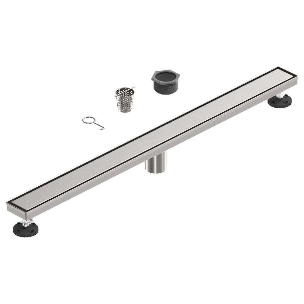 36 in. Linear Shower Drain with 2-in-1 Tile Insert Grate, 304 Stainless Steel Floor Drain w/Strainer, Brushed Nickel price history on PriceWatchPro