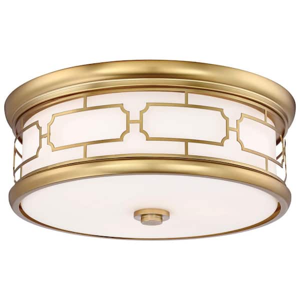 Minka Lavery 100-Watt Equivalence 16 in. Liberty Gold Integrated LED Flushmount