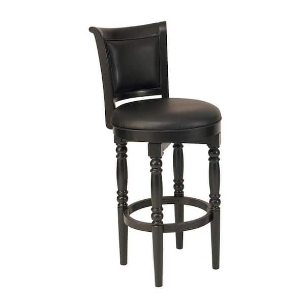 Home Styles St. Croix Swivel Black Finish Bar Stool-DISCONTINUED