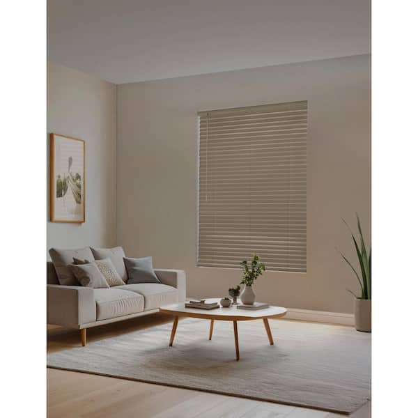 Designer 2 in. Cordless Room Darkening Faux Wood Blinds for Windows