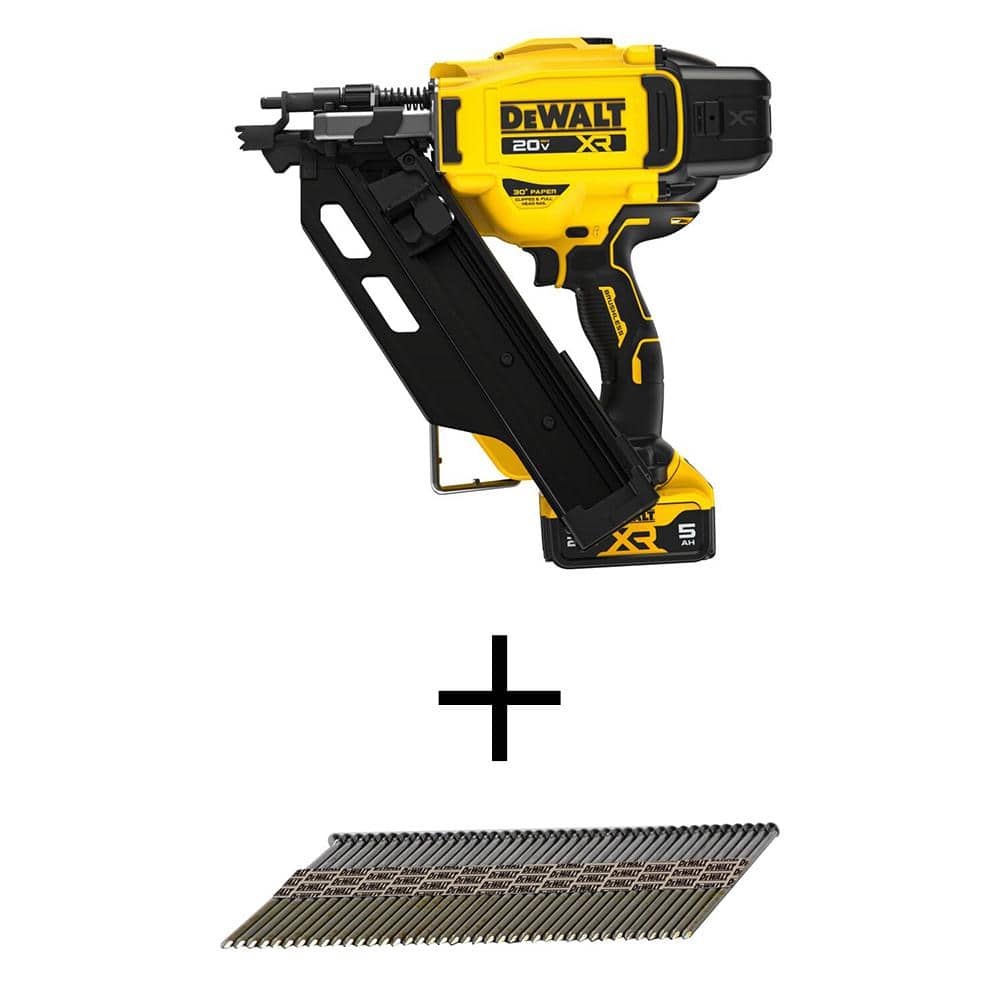 20V 30° Cordless Framing Nailer Kit and 3-1/4 in. x 0.131 in. Collated Nail (2500 Pieces) with 5Ah Battery and Charger price history on PriceWatchPro