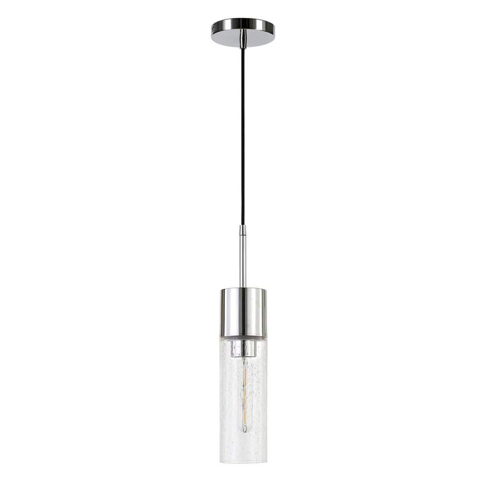 Evelyn&Zoe Industrial 1-Light Ceiling Hanging Pendant Light  Silver