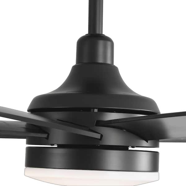 Breezary Archer 72 in. Integrated LED Indoor Black-Blade Gold Ceiling Fans  with Light and Remote Control Included 27023-BLK