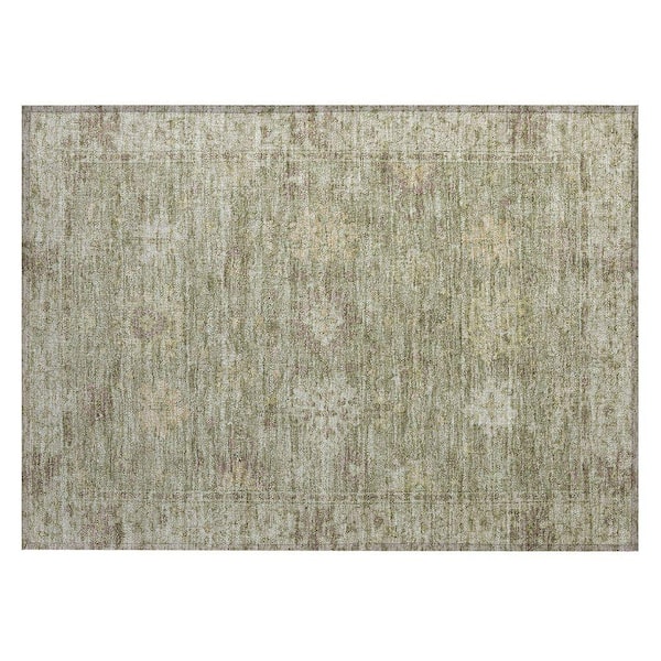 Chantille Machine Washable Indoor/Outdoor Abstract ACN2051 Sage 1 ft. 8 in. x 2 ft. 6 in. Accent Rug