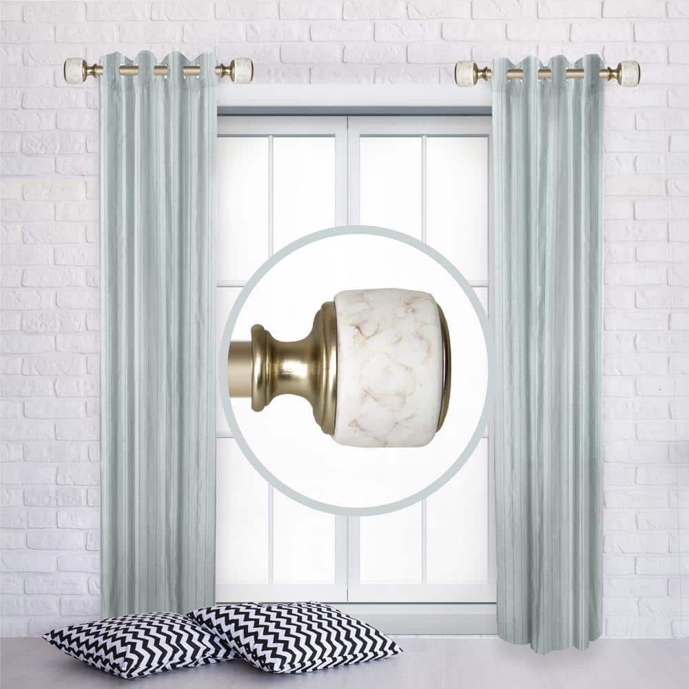 Crutch 1 dia. Curtain Rod 12-20 inch long (Set of 2) - Light Gold