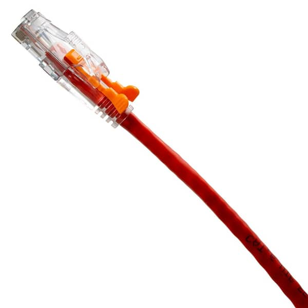 NTW 3 ft. Lockable CAT6 Patented net-Lock Network RJ45 Patch Cable and Snagless, Red