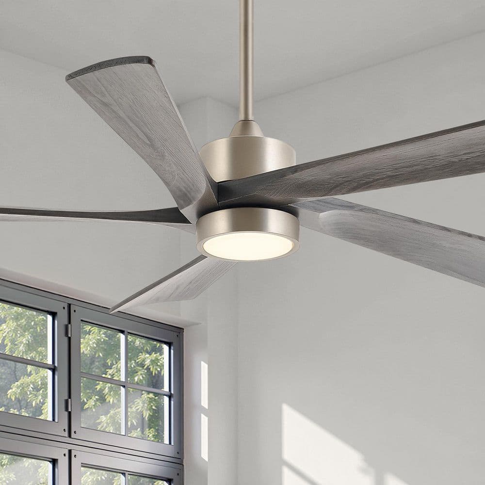 Merra 52 in. 5-Blade Indoor Gray Oak Modern Standard Ceiling Fan
