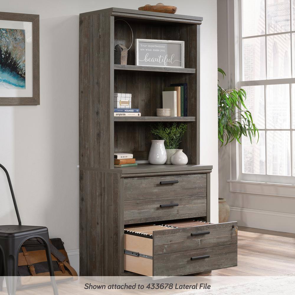 Pebble Pine Adjustable Brown MDF Library Hutch