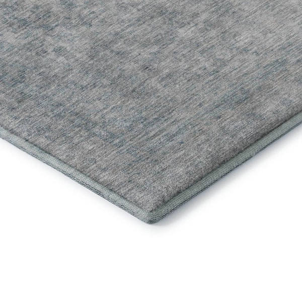 Mayfield Premium Machine Washable Abstract AMF1645 Silver 2 ft. 3 in. x 7 ft. 6 in. Runner Rug