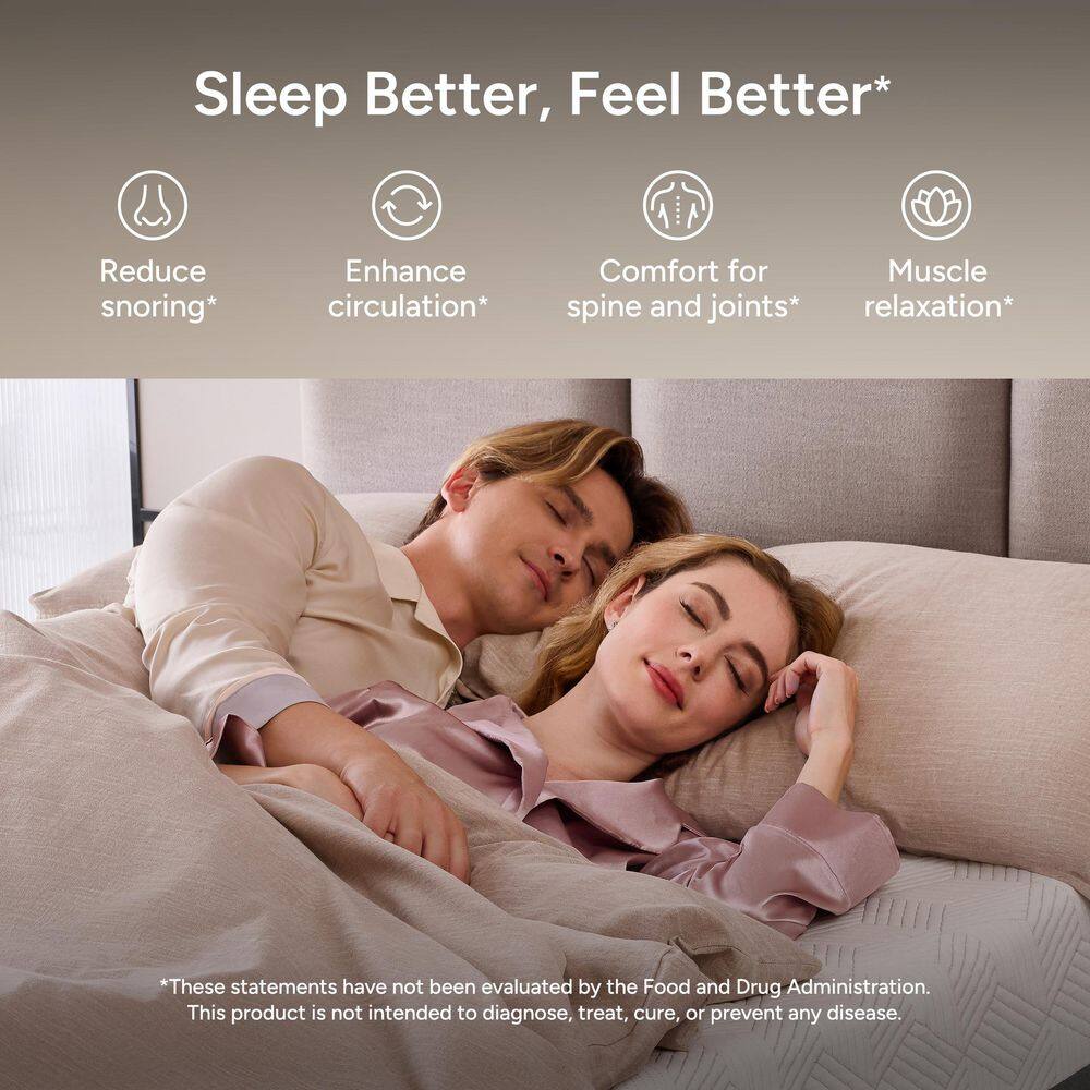 Adjustable Gray Split-King Bed Frame USB, Dual Massage, Under-Bed Light, App Control, Head and Foot Incline Platform Bed - thumbnail 7