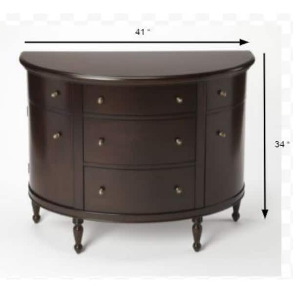 HomeRoots Charlie Dark Brown Wood 41 in. Sideboard with Drawers