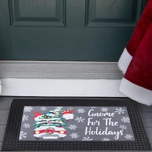 LED Christmas Gnome Car 18 in. x 30 in. Rubber Light and Sound Door Mat
