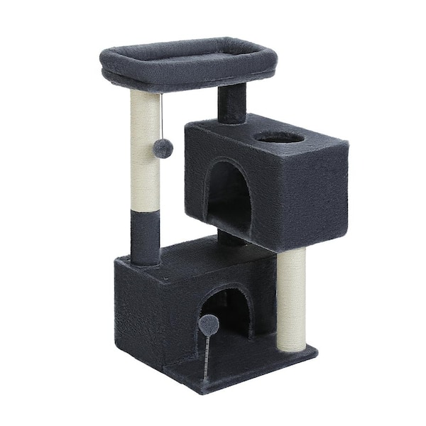 Foobrues Cats Scratching Posts and Trees, Cat House, Cat Bed in Dark Grey