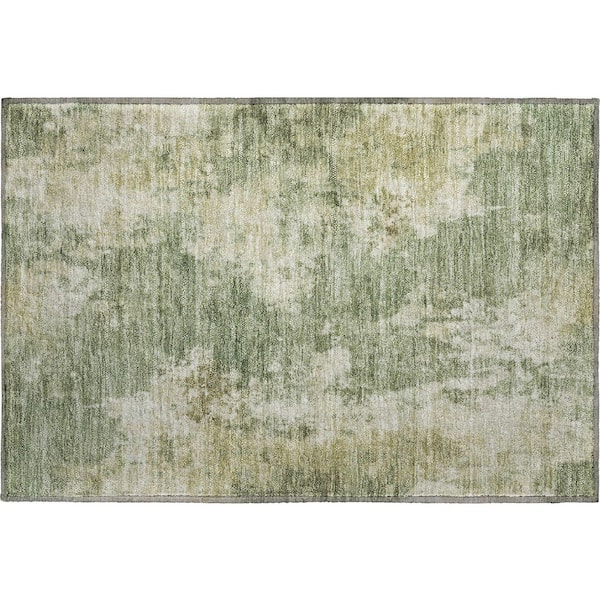 Mayfield Premium Machine Washable Abstract AMF2066 Sage 2 ft. x 3 ft. Accent Rug